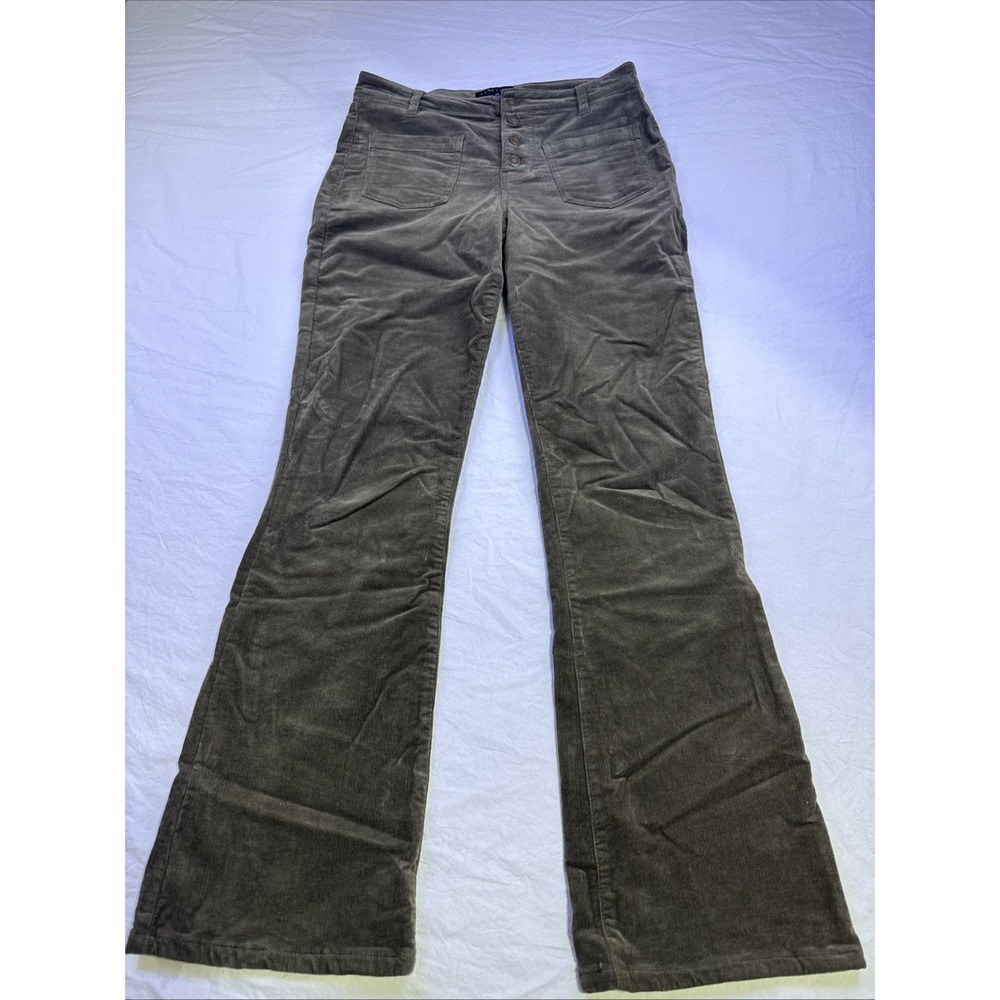 Sanctuary GRN Corduroy  PANTS WOMEN 28 BOOTCUT Mid Rise BUTTON FLY PREPPY - Picture 2 of 10